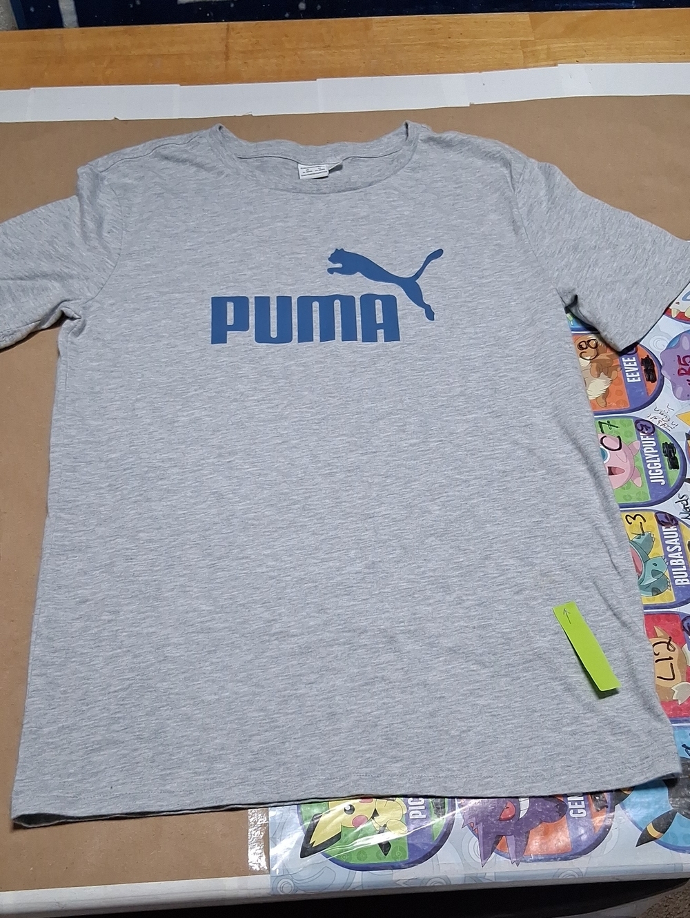 PUMA Kids' Gray Tee with Blue Logo